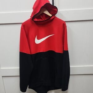 Nike Men's Bold Red and Black Pull Over Hoodie